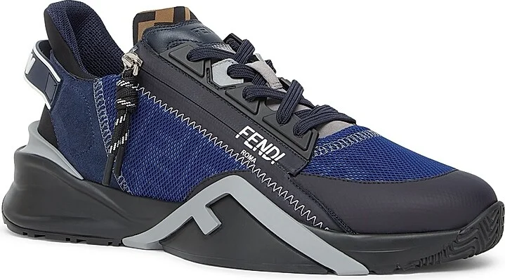 Men's Flow Low-Top Sneakers - Bianco Nero - Size 11 - Image 6