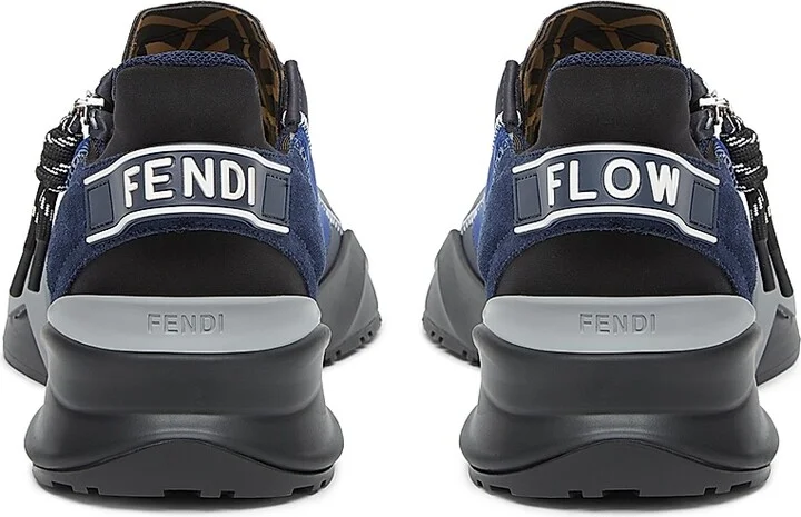 Men's Flow Low-Top Sneakers - Bianco Nero - Size 11 - Image 7