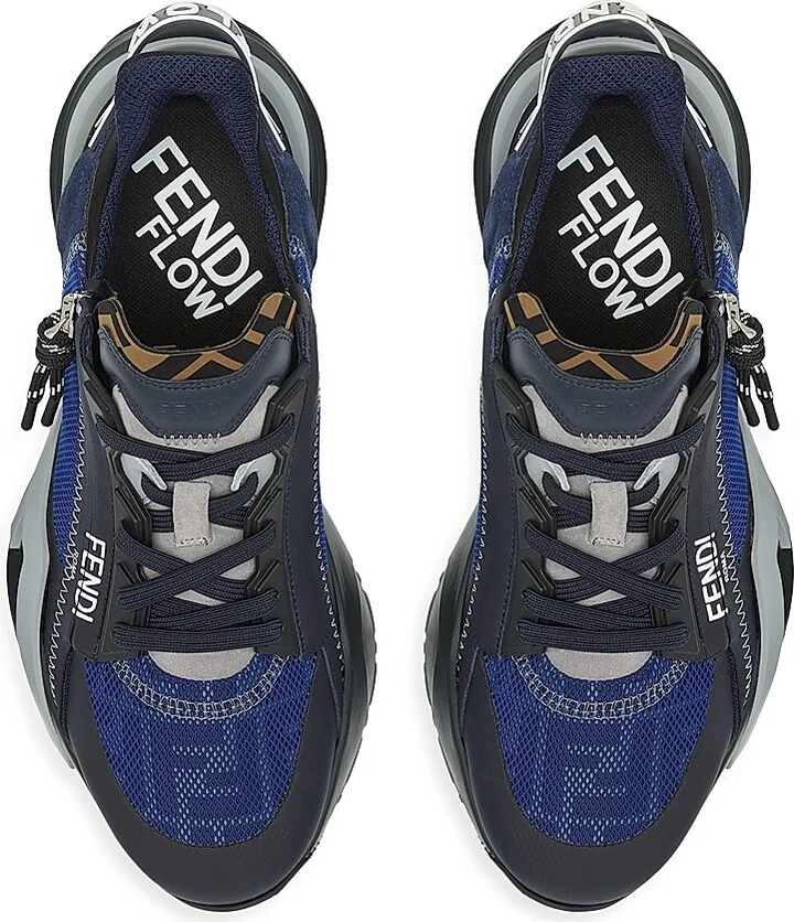 Men's Flow Low-Top Sneakers - Bianco Nero - Size 11 - Image 8