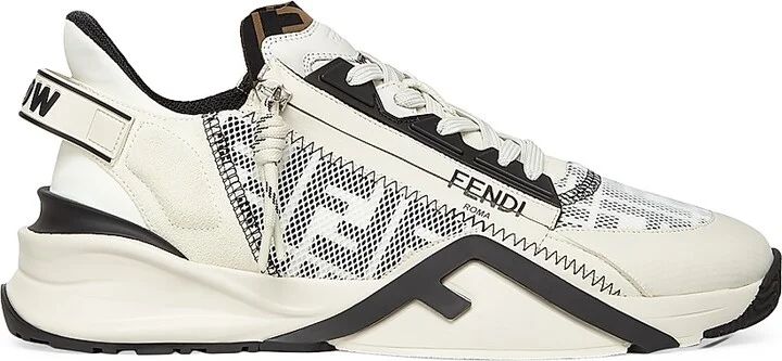 Men's Flow Low-Top Sneakers - Bianco Nero - Size 11