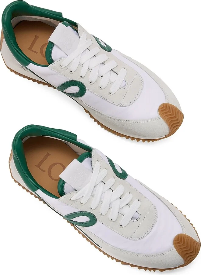 Men's Flow Runner 2.0 Leather & Suede Low-Top Sneakers - Sand Blue White - Size 6 - Image 7
