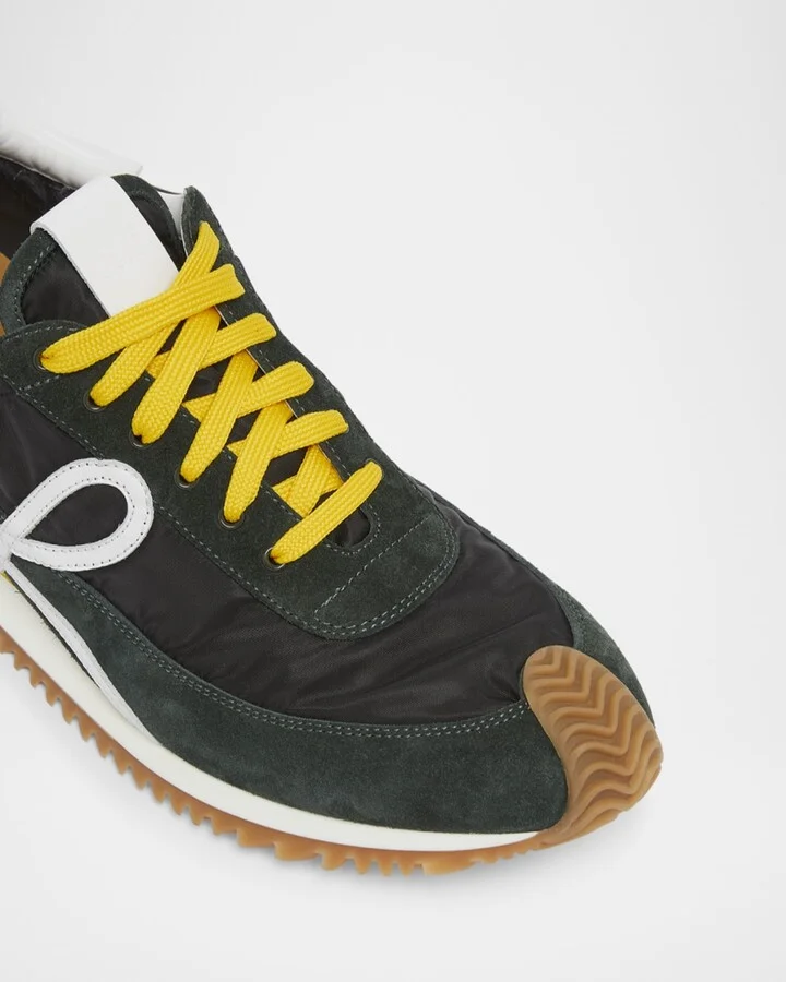 Men's Flow Runner 2.0 Nylon and Suede Low-Top Sneakers - Image 2