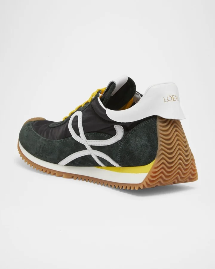 Men's Flow Runner 2.0 Nylon and Suede Low-Top Sneakers - Image 3