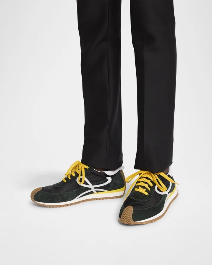 Men's Flow Runner 2.0 Nylon and Suede Low-Top Sneakers - Image 4
