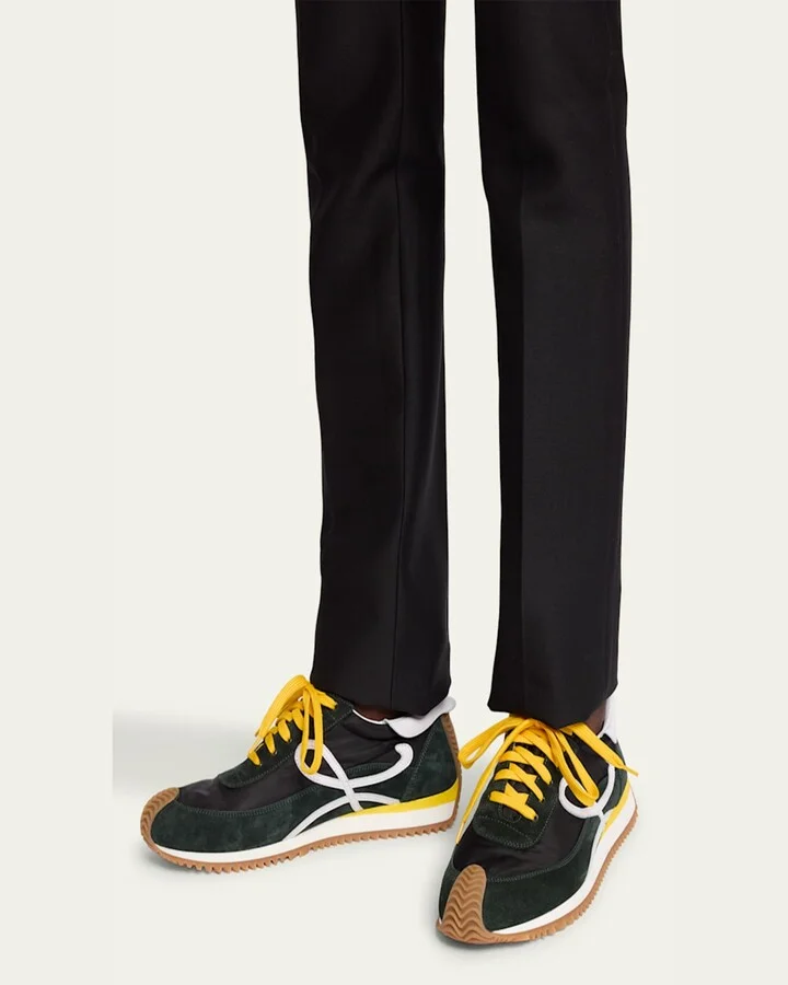 Men's Flow Runner 2.0 Nylon and Suede Low-Top Sneakers - Image 9