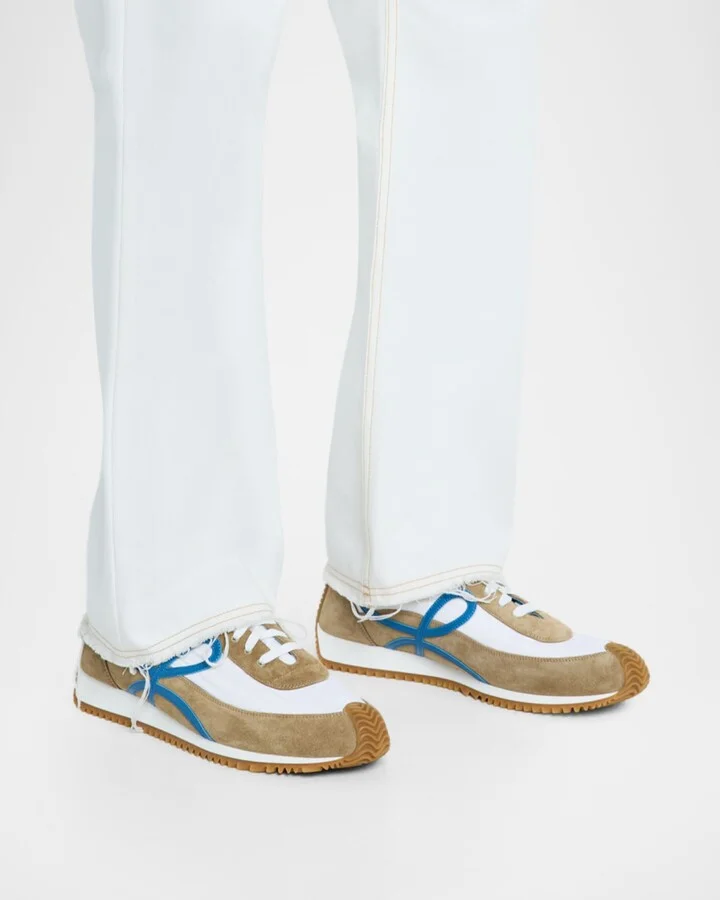 Men's Flow Runner 2.0 Nylon and Suede Sneakers - Image 4
