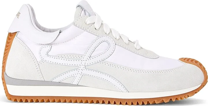 Men's Flow Runner Monogram Logo Sneakers - White - Size 6