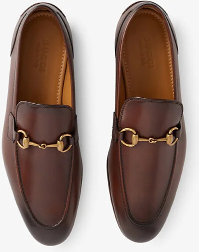 Mens Fondente Jordaan Horsebit-Embellished Leather Loafers Eur 43 / 9 Uk Men - Image 2