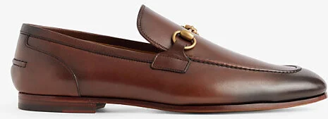 Mens Fondente Jordaan Horsebit-Embellished Leather Loafers Eur 43 / 9 Uk Men