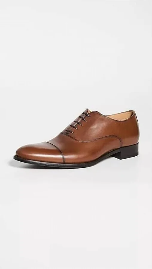 Men's Forley Leather Cap Toe Oxford In Cuoio Luc Ant