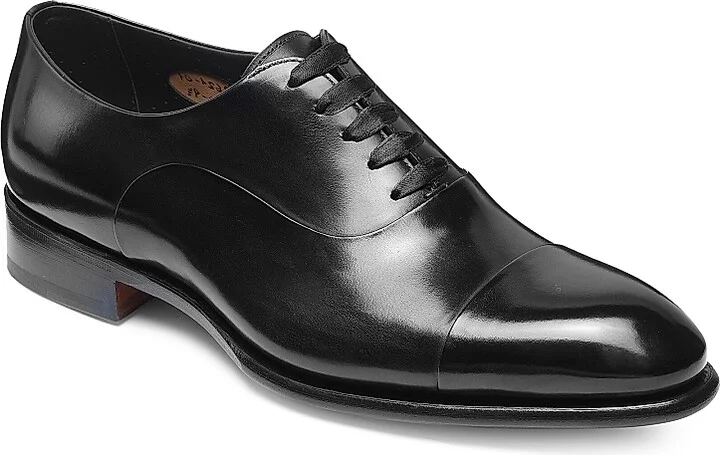 Men's Formal Lace-Up Cap-Toe Leather Oxfords - Black - Size 7.5 - Image 2