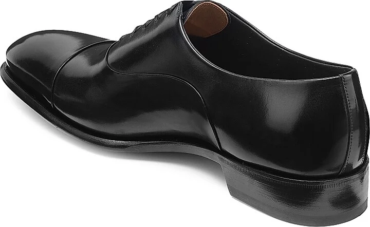 Men's Formal Lace-Up Cap-Toe Leather Oxfords - Black - Size 7.5 - Image 3
