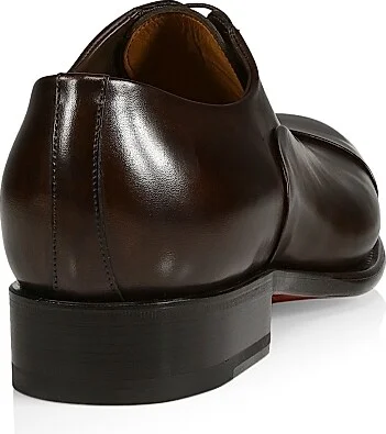 Men's Formal Lace-Up Cap-Toe Leather Oxfords - Black - Size 7.5 - Image 7