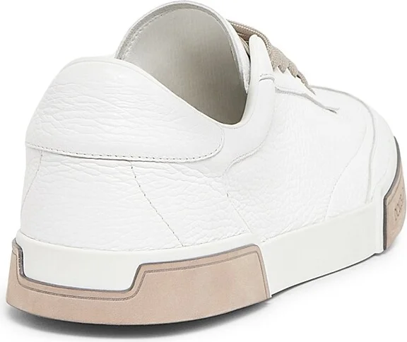Men's Formale Leather Sneakers - White Beige - Size 7 - Image 3