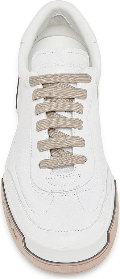 Men's Formale Leather Sneakers - White Beige - Size 7 - Image 4