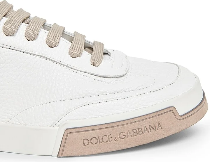 Men's Formale Leather Sneakers - White Beige - Size 7 - Image 5