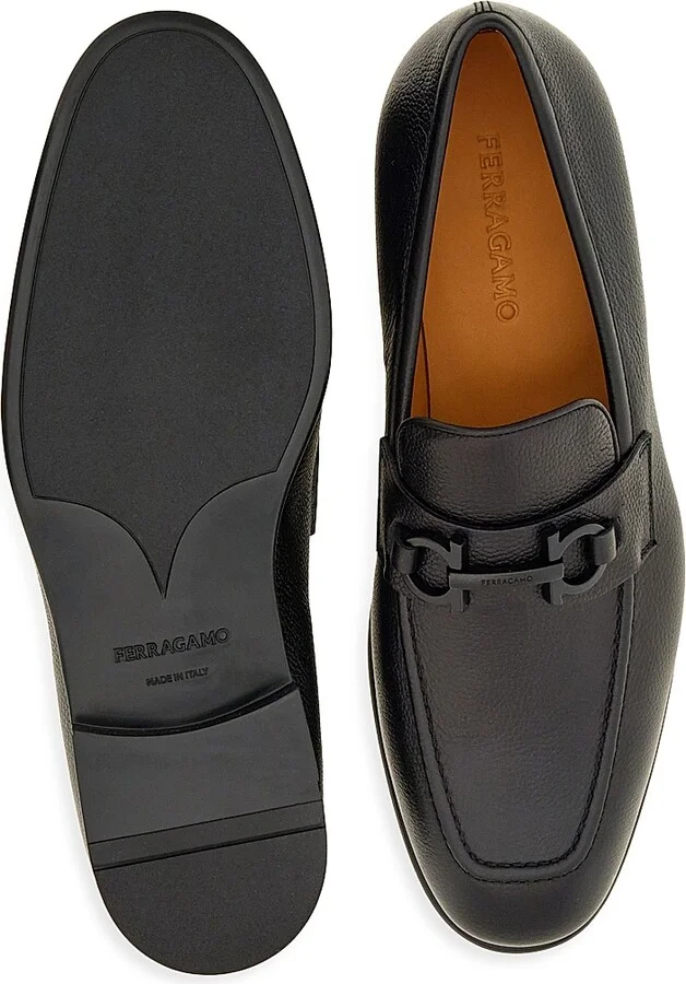 Men's Foster Gancio Leather Loafers - Nero - Size 9 - Image 4