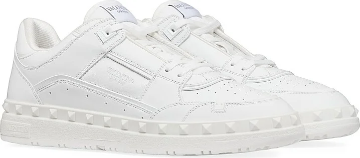 Men's Freedots Low Top Sneakers In Calfskin - White - Size 9 - Image 2