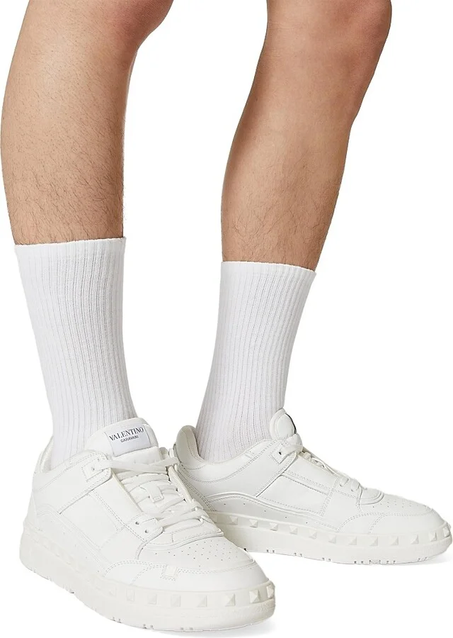Men's Freedots Low Top Sneakers In Calfskin - White - Size 9 - Image 6