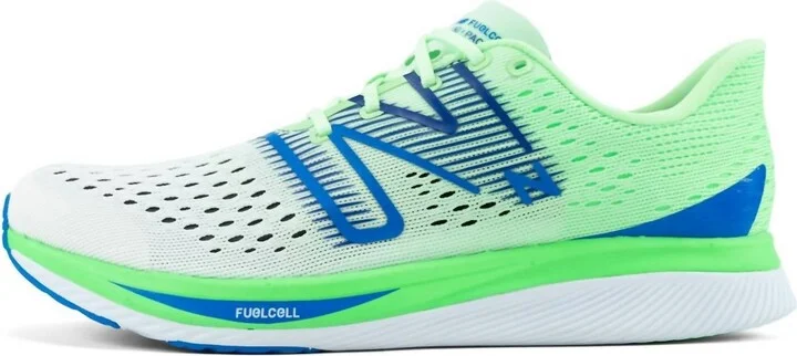 Men's Fuelcell Supercomp Pacer Running Shoes In White / Green / Blue