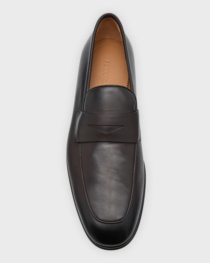 Men's Funes Leather Penny Loafers - Image 3