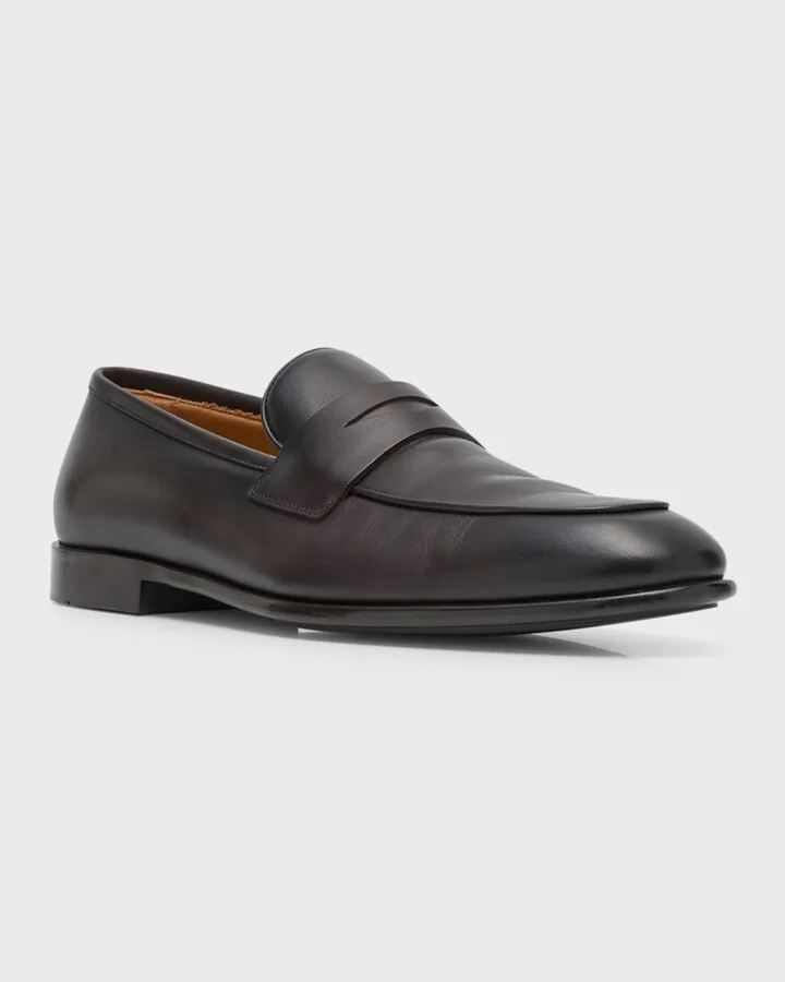 Men's Funes Leather Penny Loafers - Image 7