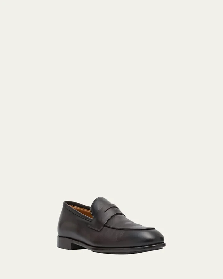 Men's Funes Leather Penny Loafers - Image 2