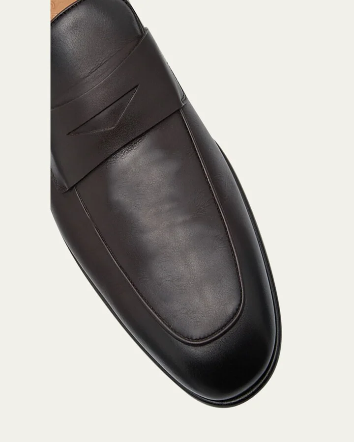 Men's Funes Leather Penny Loafers - Image 4