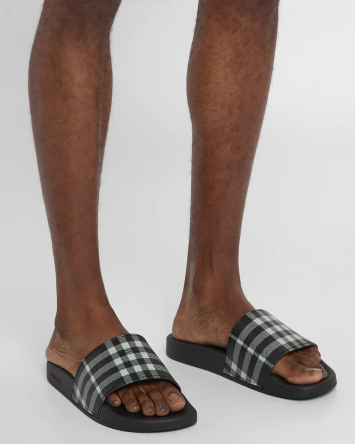Men's Furley Check Slide Sandals - Image 4