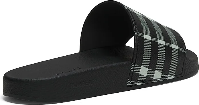 Men's Furley Check Slide Sandals - Archive Beige Check - Size 6 - Image 7