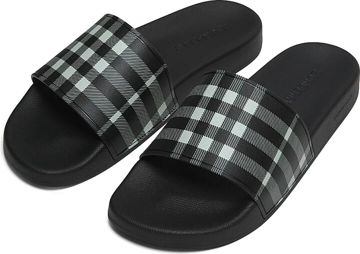 Men's Furley Check Slide Sandals - Archive Beige Check - Size 6 - Image 8