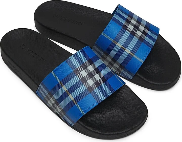 Men's Furley Check Slide Sandals - Hyacinth - Size 6 - Image 4