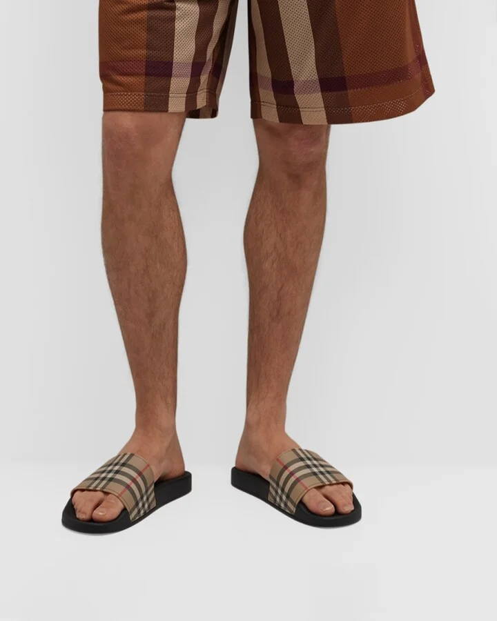 Men's Furley Check Slides - Image 2