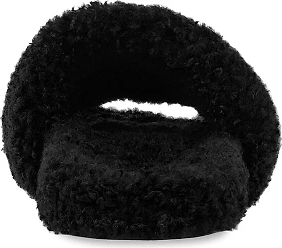 Men's Furry Slide Sandals - Black White Red - Size 8 - Image 4