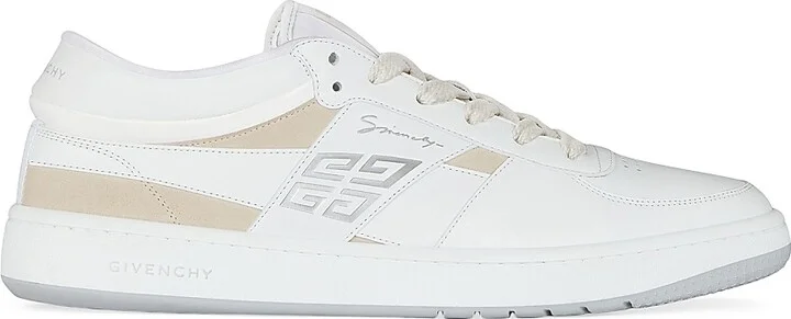 Men's G Move Sneakers in Mixed Leathers - White Beige - Size 6
