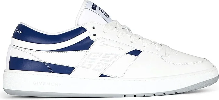 Men's G Move Sneakers in Mixed Leathers - White Navy - Size 6