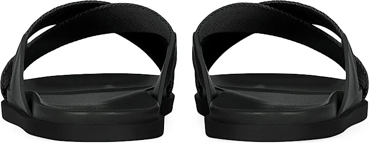 Men's G Plage Flat Sandals with Crossed Straps in Webbing - Black - Size 6 - Image 6
