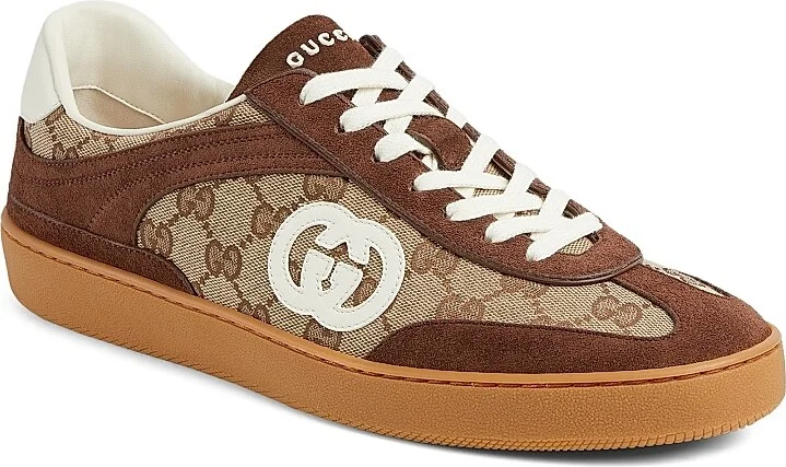 Men's G74 GG Canvas & Suede Sneakers - Mahogany - Size 7 - Image 2