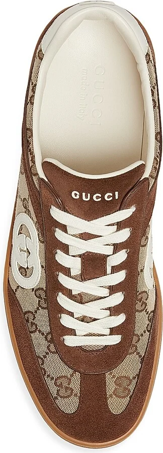Men's G74 GG Canvas & Suede Sneakers - Mahogany - Size 7 - Image 4