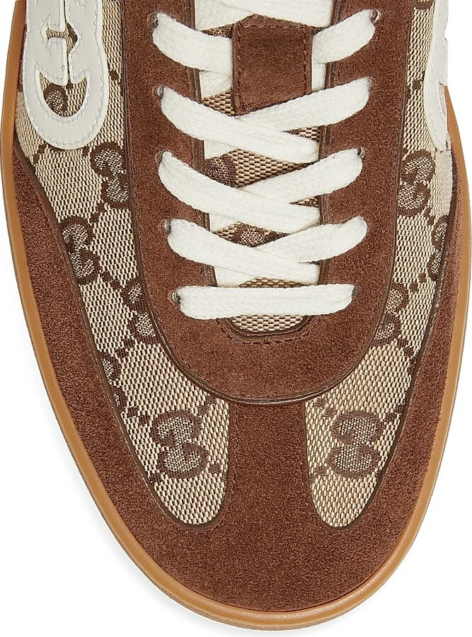 Men's G74 GG Canvas & Suede Sneakers - Mahogany - Size 7 - Image 5