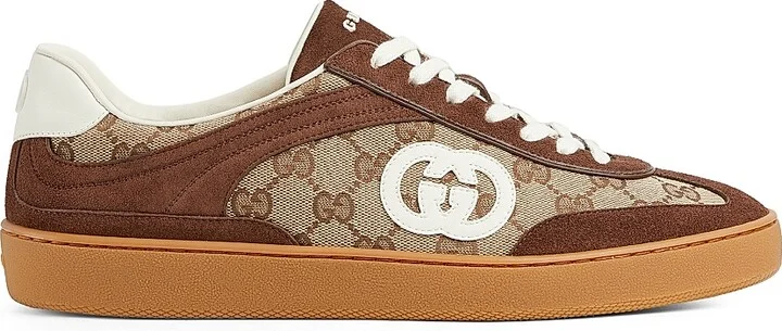 Men's G74 GG Canvas & Suede Sneakers - Mahogany - Size 7