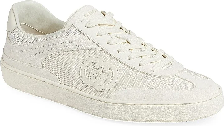 Men's G74 Logo Suede Low-Top Sneakers - Off White - Size 8 - Image 2
