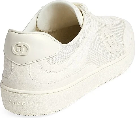 Men's G74 Logo Suede Low-Top Sneakers - Off White - Size 8 - Image 3