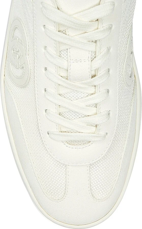 Men's G74 Logo Suede Low-Top Sneakers - Off White - Size 8 - Image 4