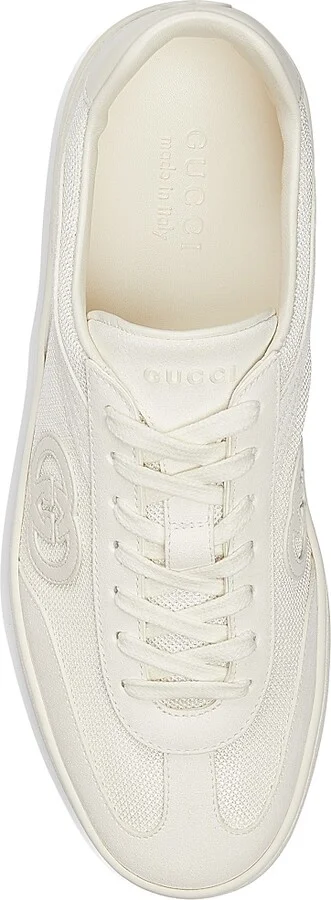Men's G74 Logo Suede Low-Top Sneakers - Off White - Size 8 - Image 5