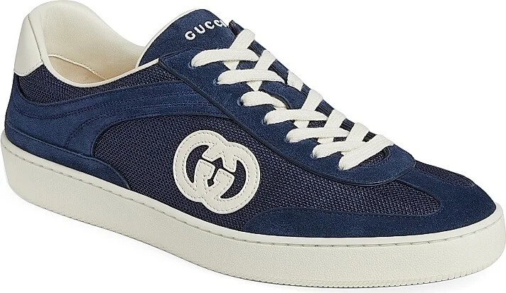 Men's G74 Logo Suede Low-Top Sneakers - Off White - Size 8 - Image 6