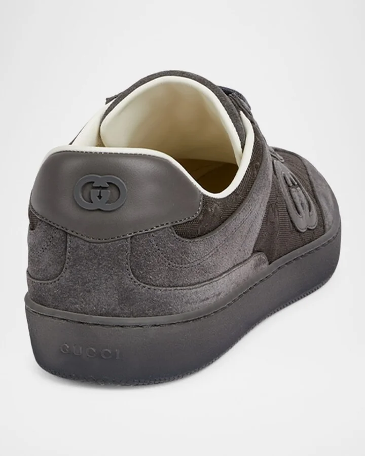 Mens G74 Tonal Canvas and Suede Sneakers - Image 5