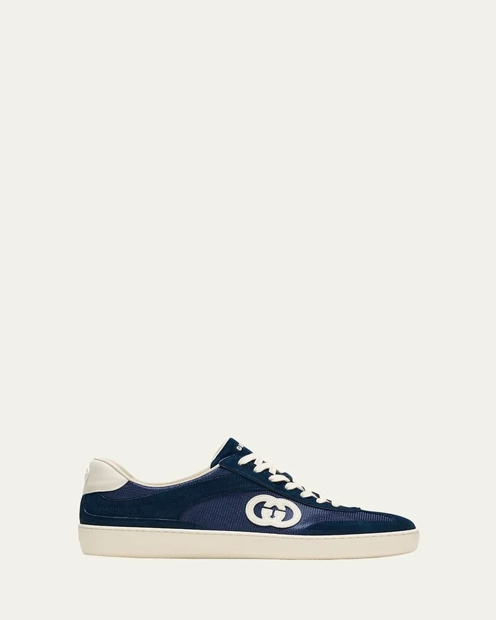 Men's G75 Canvas and Suede T-Toe Low-Top Sneakers