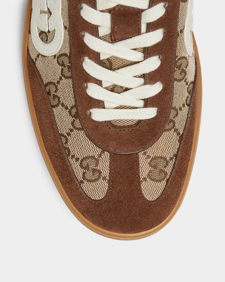 Men's G75 Suede and GG Supreme Retro Low-Top Sneakers - Image 2
