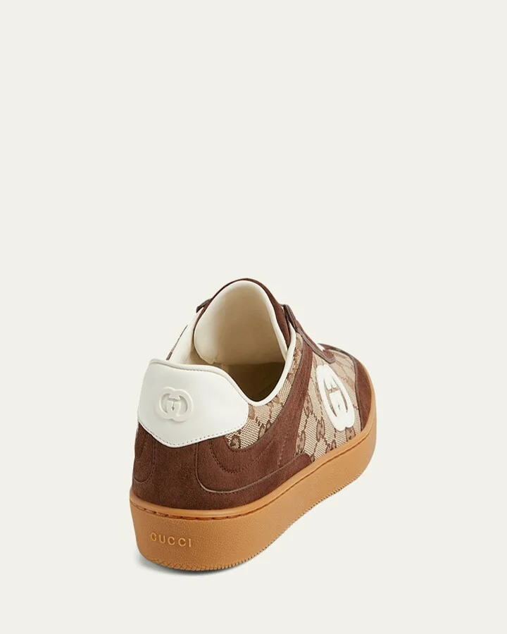 Men's G75 Suede and GG Supreme Retro Low-Top Sneakers - Image 5